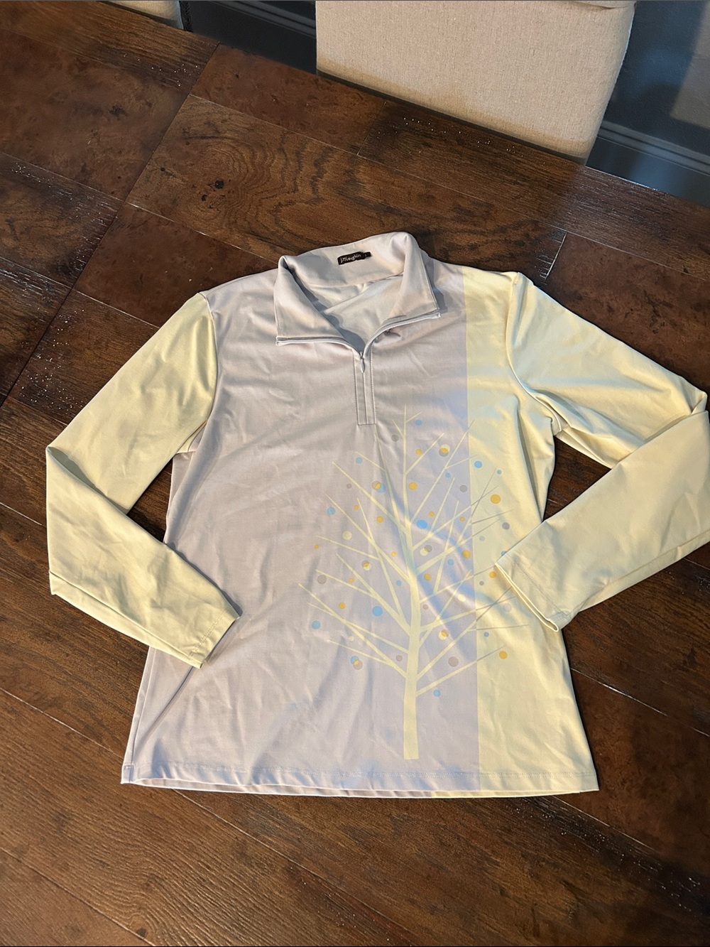 J McLaughlin Women's Long-Sleeve Zip Polo Shirt Sz L Golf Tennis Pickleball